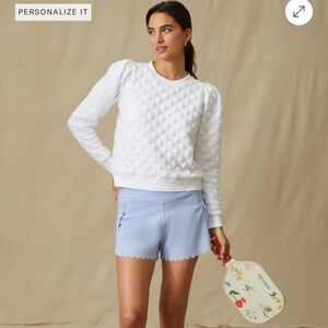 NWT Tuckernuck White Puff Sleeve Campbell Pullover Size M